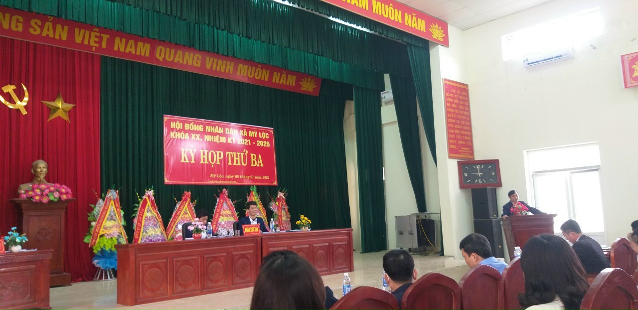 Xã Mỹ Lộc tổ chức kỳ họp thứ Ba - HĐND xã khóa XX, nhiệm kỳ 2021-2026.