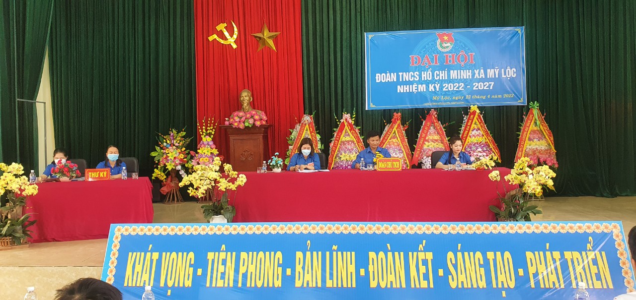 Đại hội đại biểu Đoàn thanh niên xã Mỹ Lộc nhiệm kỳ 2022-2027 thành công tốt đẹp